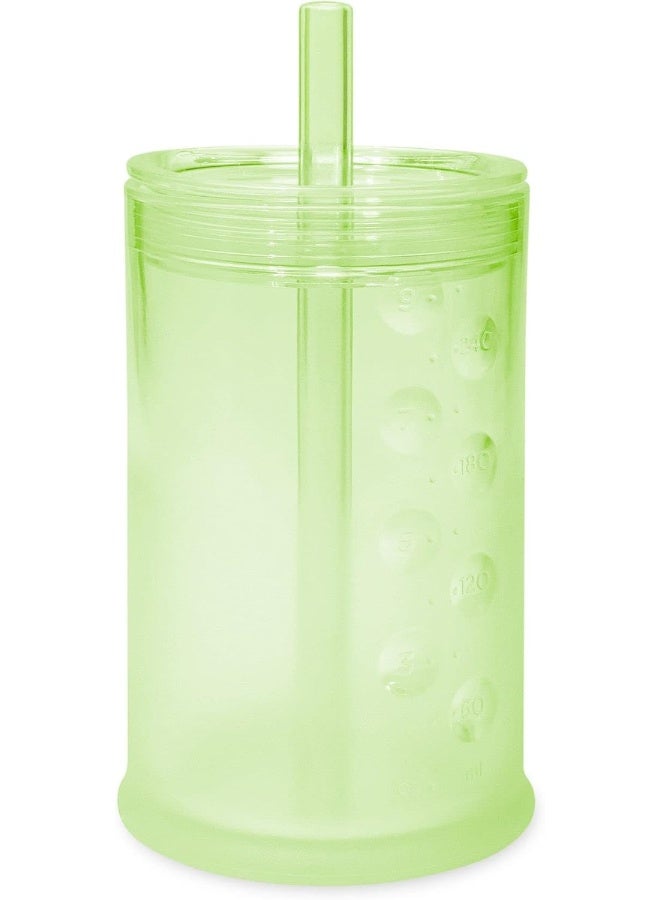 Olababy Clear View Silicone Training Cup with Straw Lid | Toddler Sippy Trainer 12mo+ | Unbreakable Water Drinking Cups for Kids 2yr+ | Baby Led Weaning & Feeding Supplies (Kiwi, 9 oz) - Image 1
